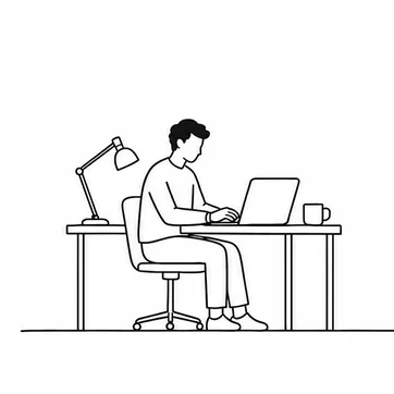 A person building software at a laptop